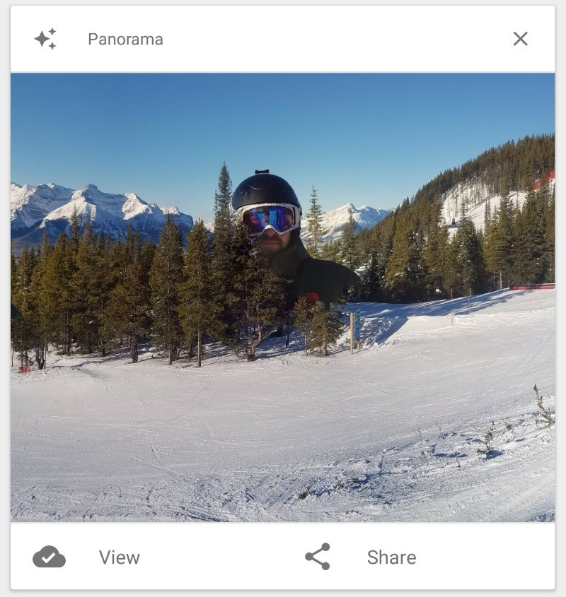 Google 相簿全景圖功能凸槌變巨人照。（圖／翻攝自 Reddit，下同）