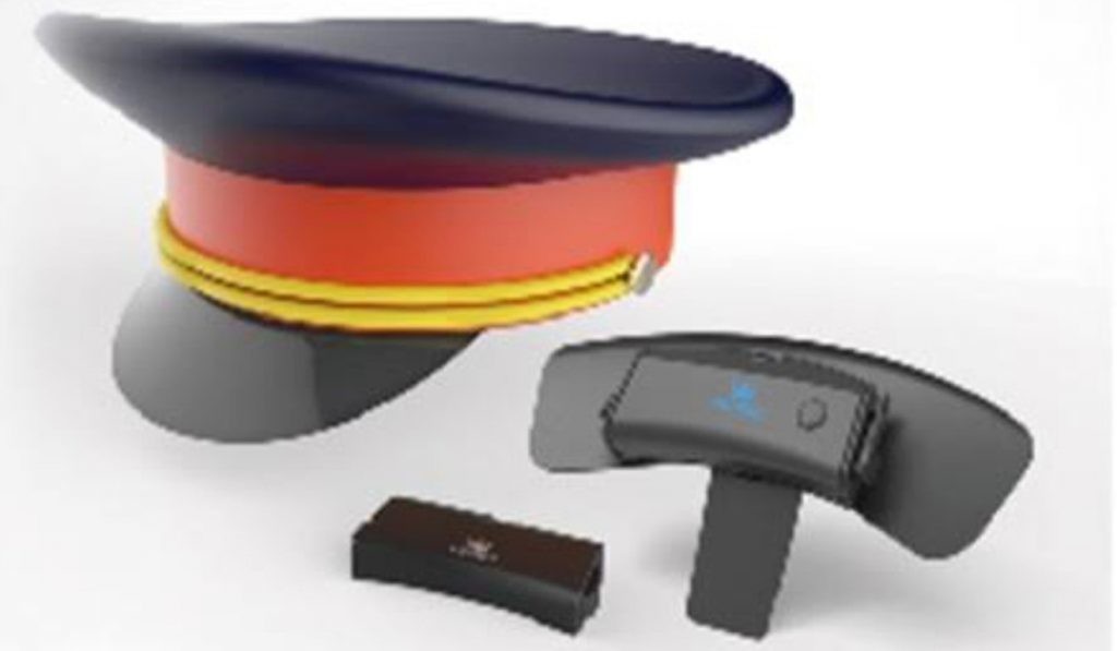 ▲感測器可被安裝在列車司機的帽子內。