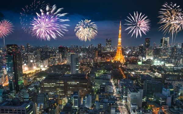 Tokyo skyline with the Tokyo Tower for the new year