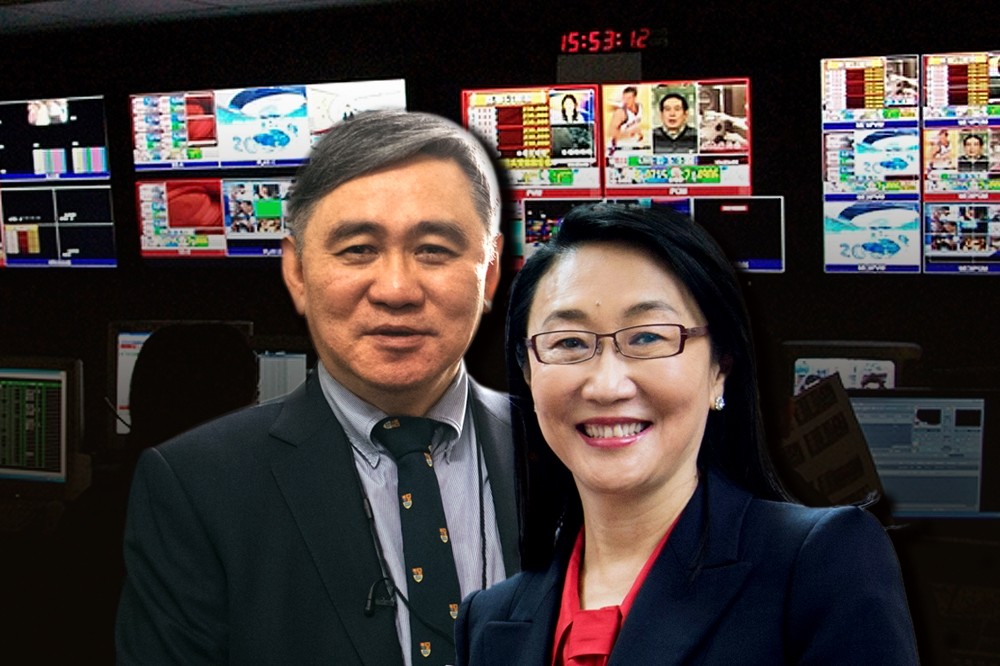 台塑王家人對媒體素有偏好，王永慶長子王文洋（左）手上握有民視股權，二房女兒王雪紅（右）亦豪擲逾130億元投資TVBS，看中的就是媒體的影響力。（合成畫面／翻攝自王文洋博士、HTC）