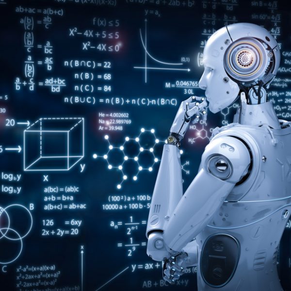 An AI robot undergoing machine learning algorithms.