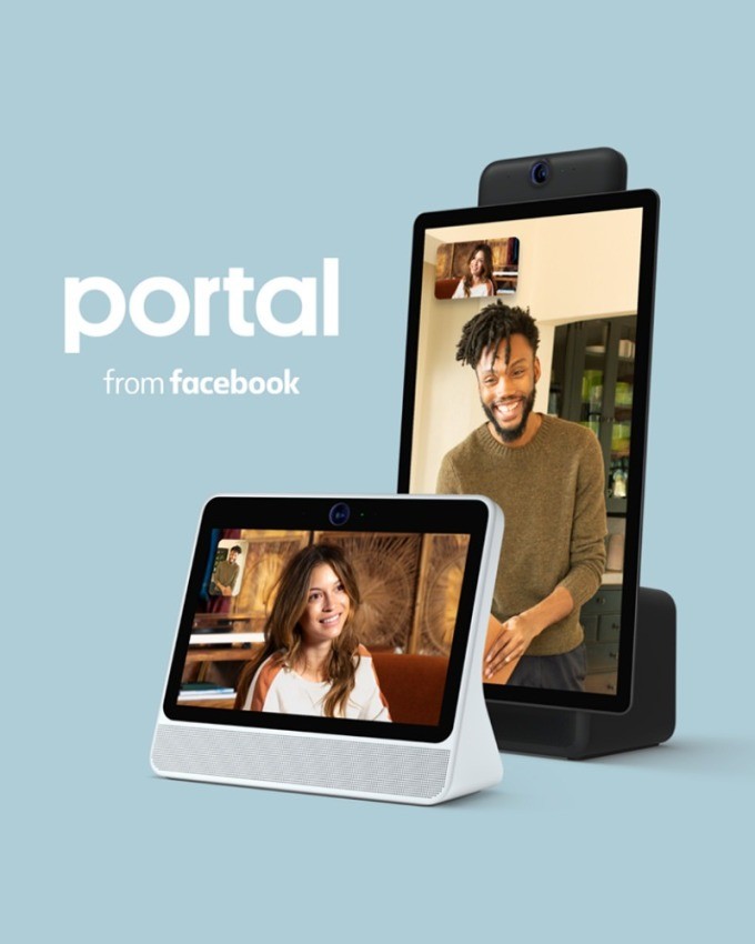 臉書推出自家智慧喇叭 Portal 與 Portal+。（圖：臉書官網）