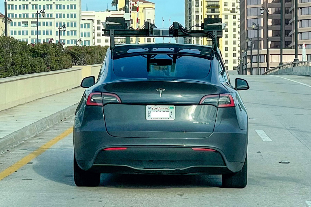 Tesla with LiDAR