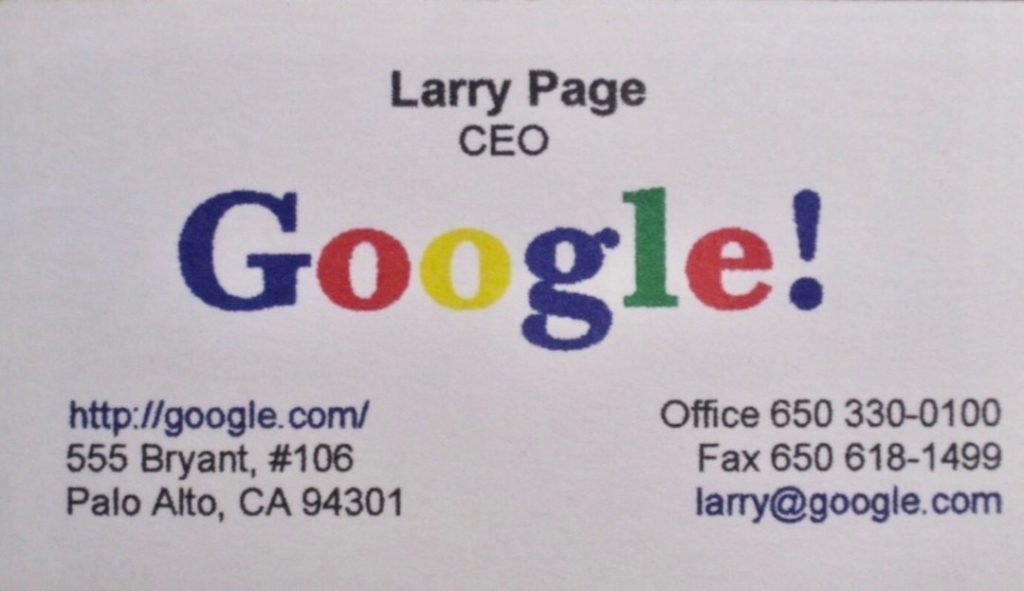 Larry Page Google Card