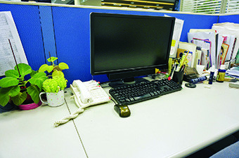 辦公桌左側擺上盆栽，象徵事業蒸蒸日上。