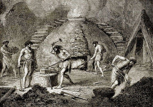 Primitive furnace of the bronze age