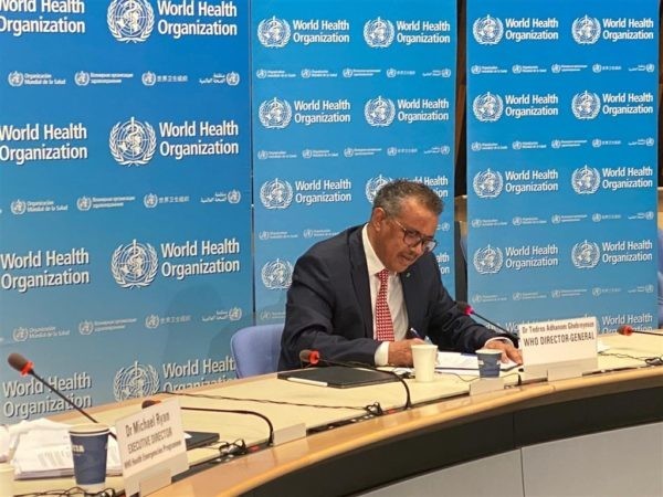 美國國務卿蓬佩奧指世界衛生組織秘書長譚德塞（圖）有權邀請台灣參與世界衛生大會，但譚德塞6日面對記者相關問題時直接轉頭不願回答。