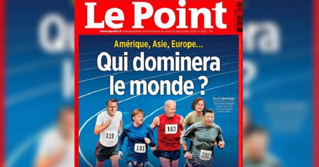 法國《觀點週刊》（Le Point）最新一期封面出現蔡英文和其他國家元首的合成賽跑圖，新聞標題是「誰將主宰世界？」。