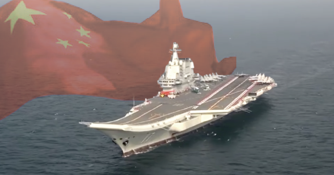 中國山東艦行經台海，此為示意圖。