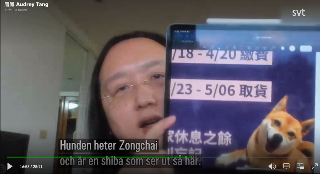 衛福部總柴登上瑞典電視台。